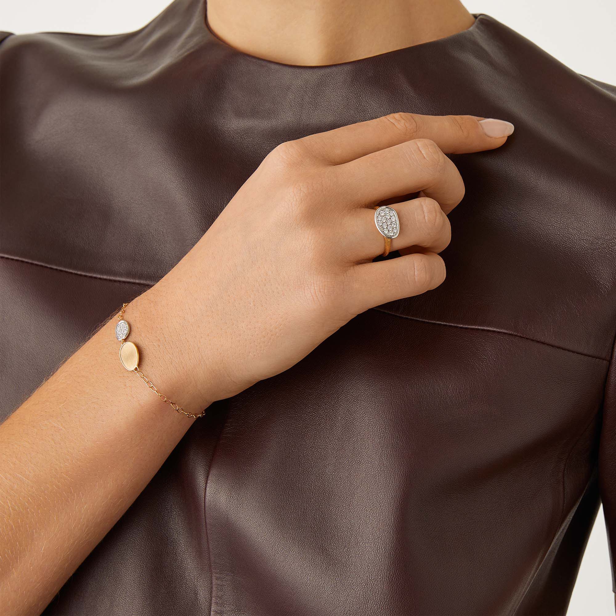 Marco Bicego Lunaria Yellow Gold and Diamond Bracelet | Maison Birks